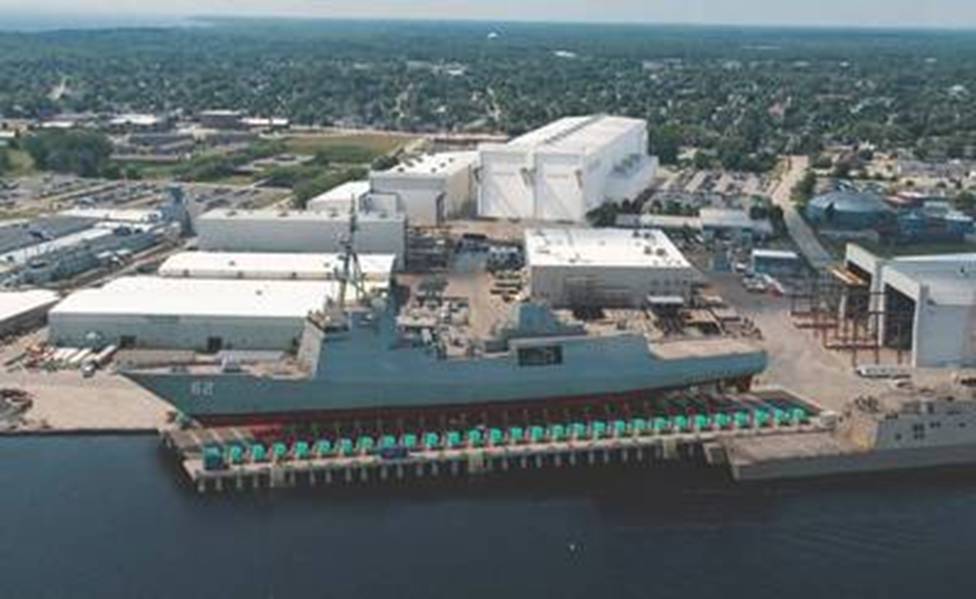 Fincantieri Marinette Marine rendering with completed construction and FFG-62 on shiplift (Credit: FMG/Archive